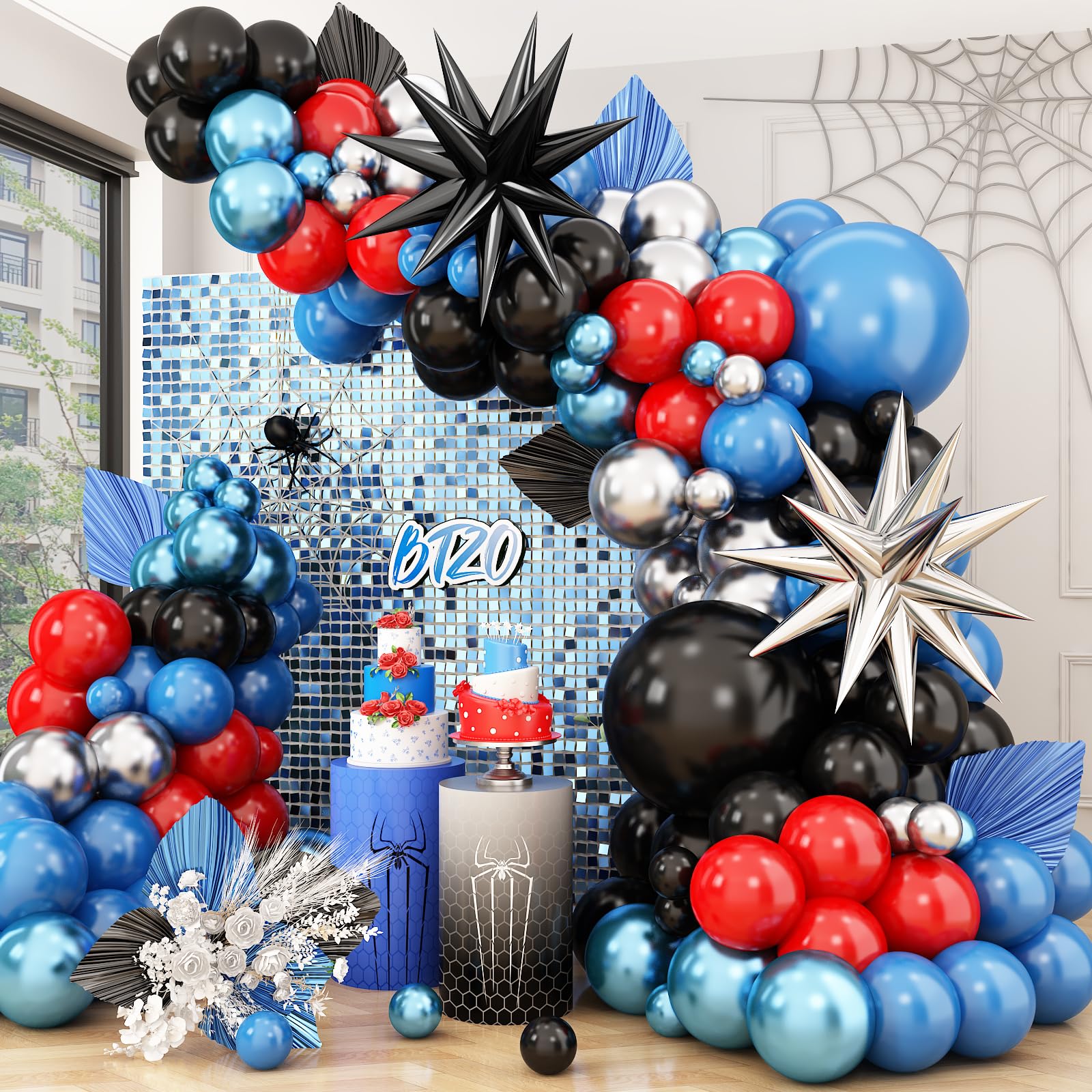 Balloon Arch Kit - 107 قطعة قوس بالون أزرق أحمر
