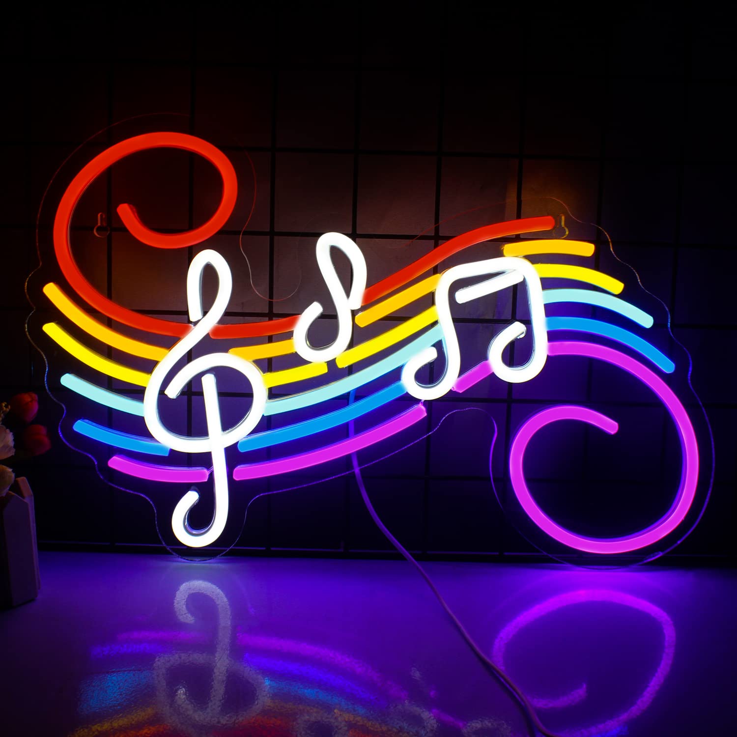 Neon Sign Party - لافتة نيون على شكل نوتات موسيقية