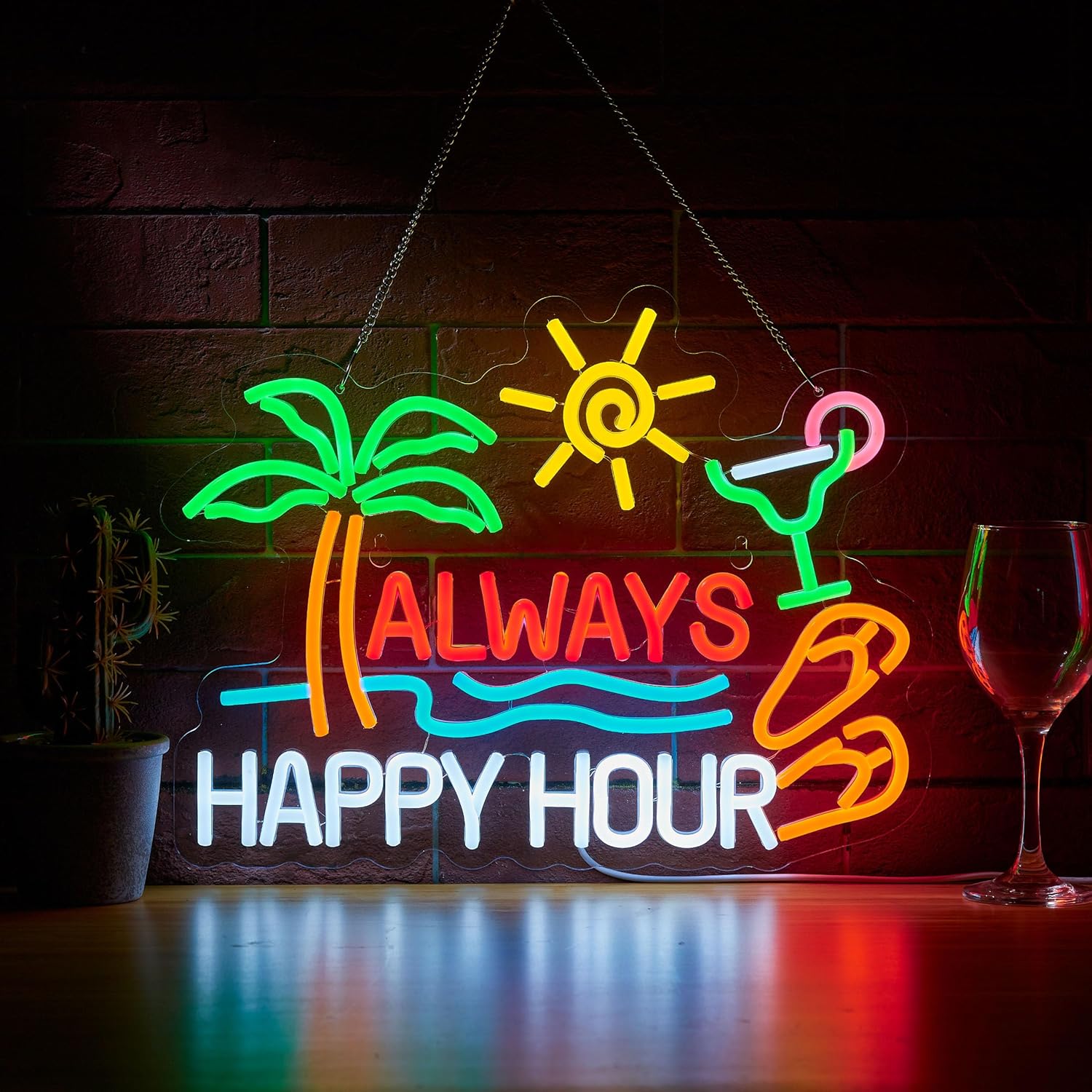 Neon Sign Party - لافتة نيون لبار البيرة بعبارة 'ساعة