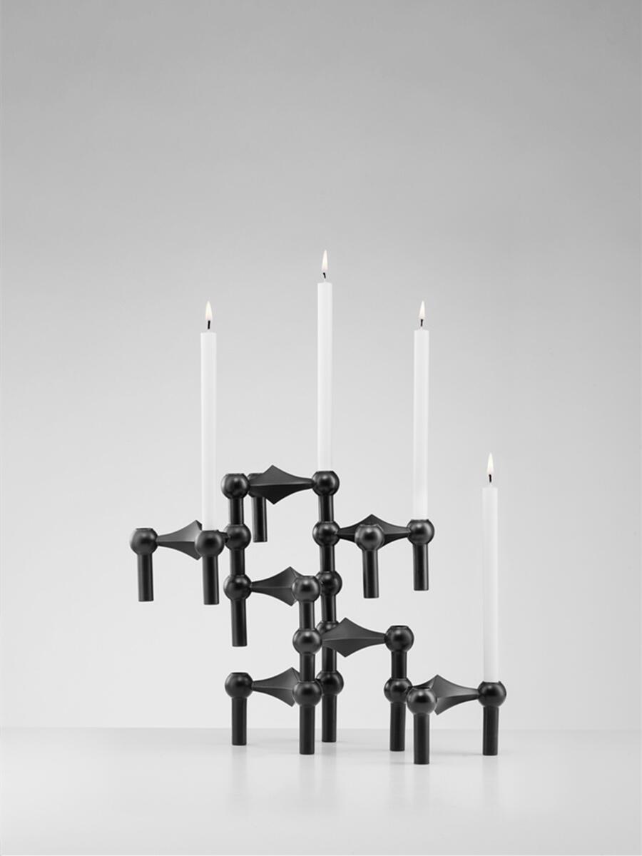 Centerpiece Stick - حامل شموع معدني بتصميم هيكل جزيئي،