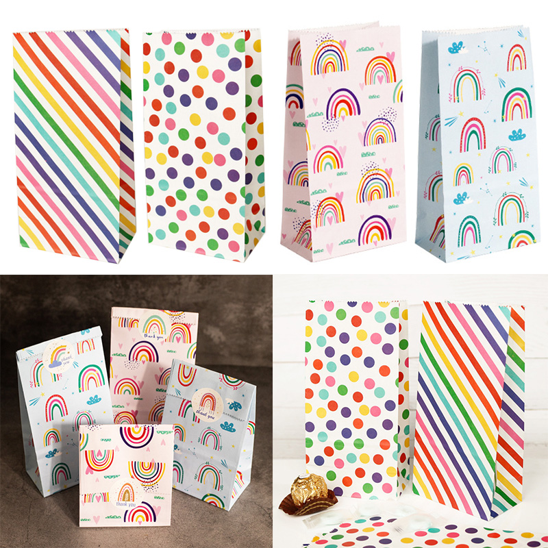 Event Party Box - أكياس ورقية صغيرة قوس قزح مطبوعة