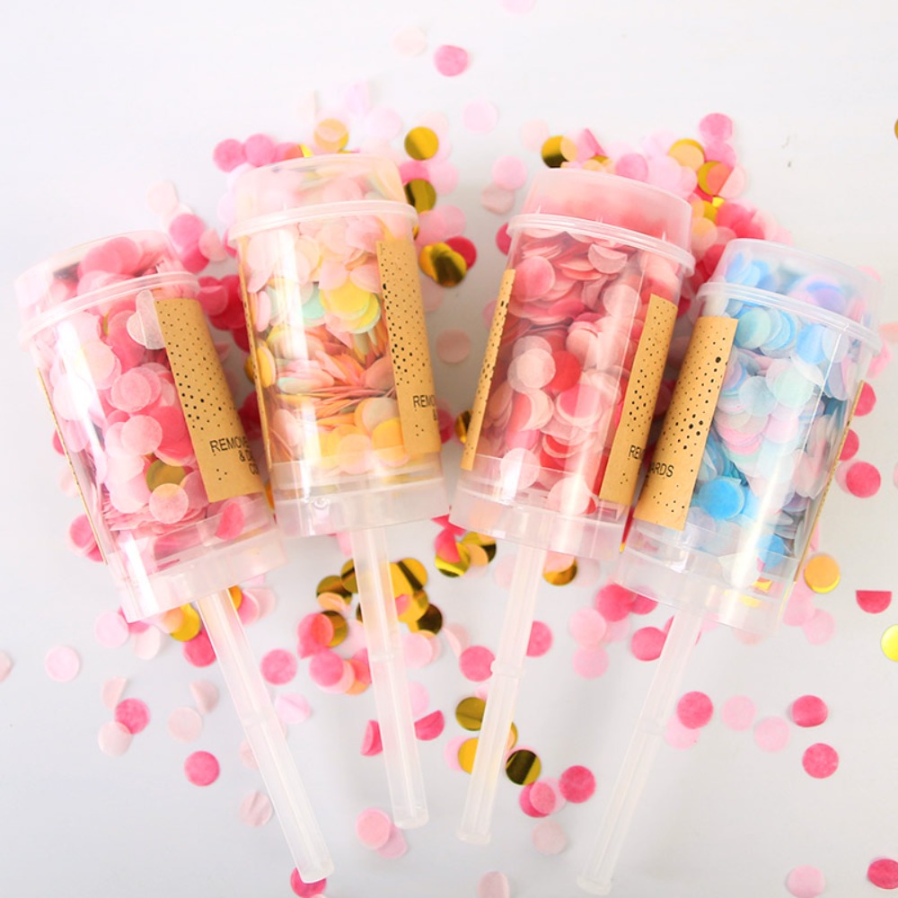 Confetti Cannon Tube - قصاصات بوبر دفع مستديرة ، تنفجر