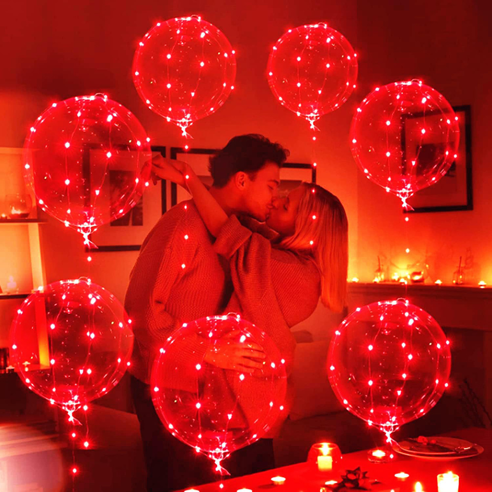 Led Balloon Light - 3 مجموعات من بالونات بوبو الشفافة