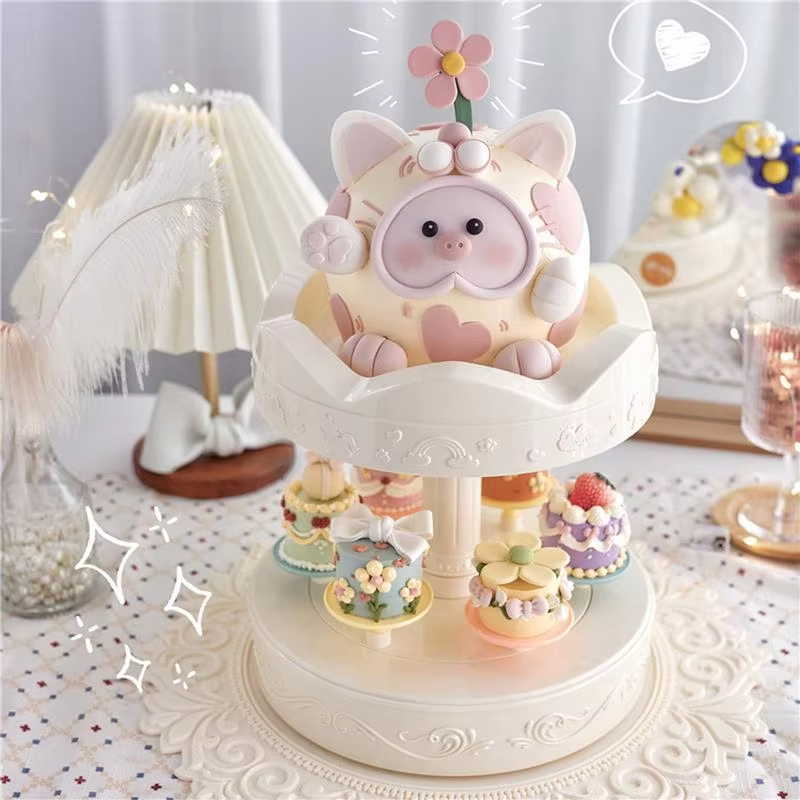 Cupcake Stand Tier - 2-tier التلقائي الدورية كعكة الوقوف السوشي