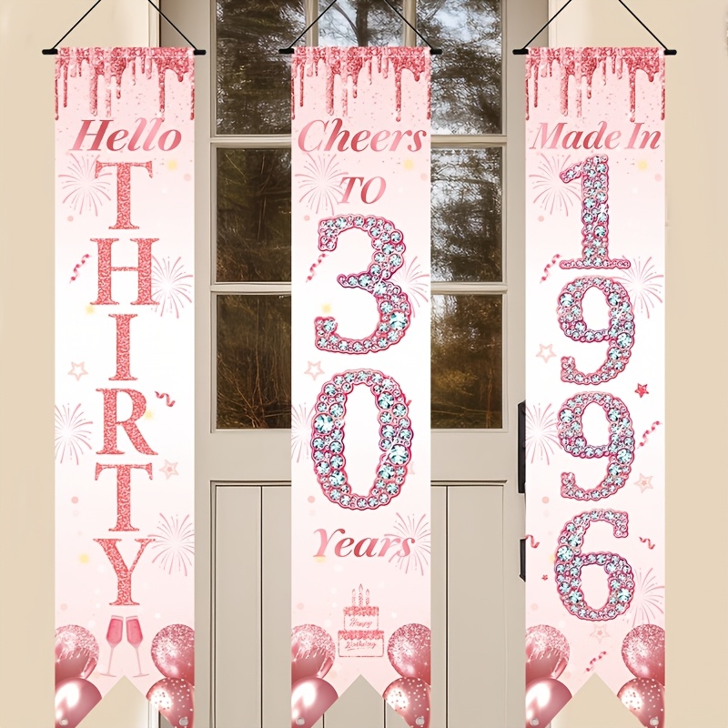 Party Banner Gold - مجموعة لافتات باب مسطحة ثنائية الأبعاد