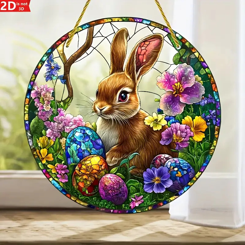 Flower Wall Panel - 2 قطعة أرنب عيد الفصح الملون