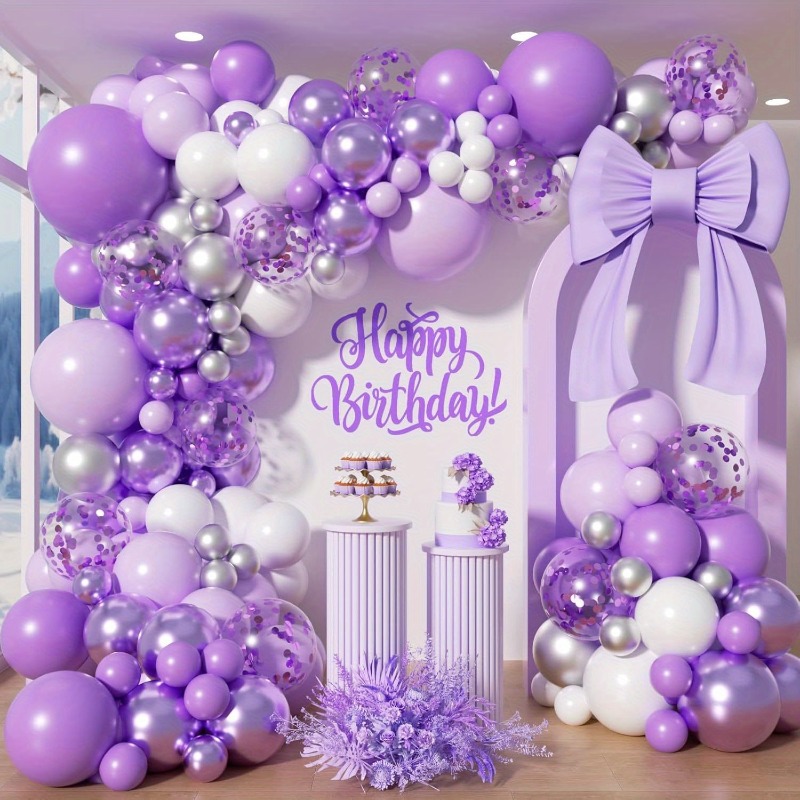 Balloon Arch Kit - مجموعة تزيين قوس البالونات باللونين الأرجواني