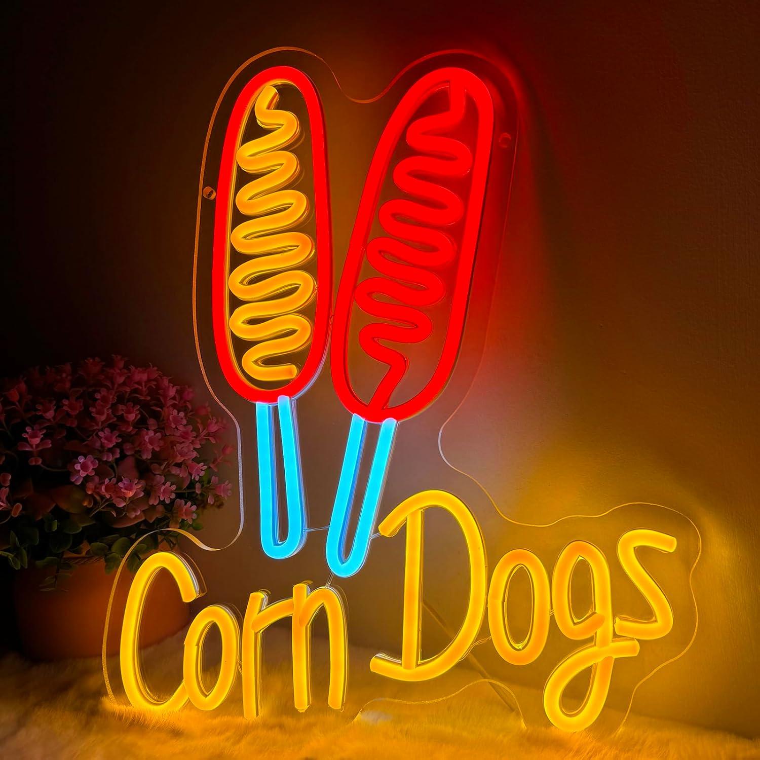 Neon Sign Party - لافتة نيون على شكل هوت دوج،