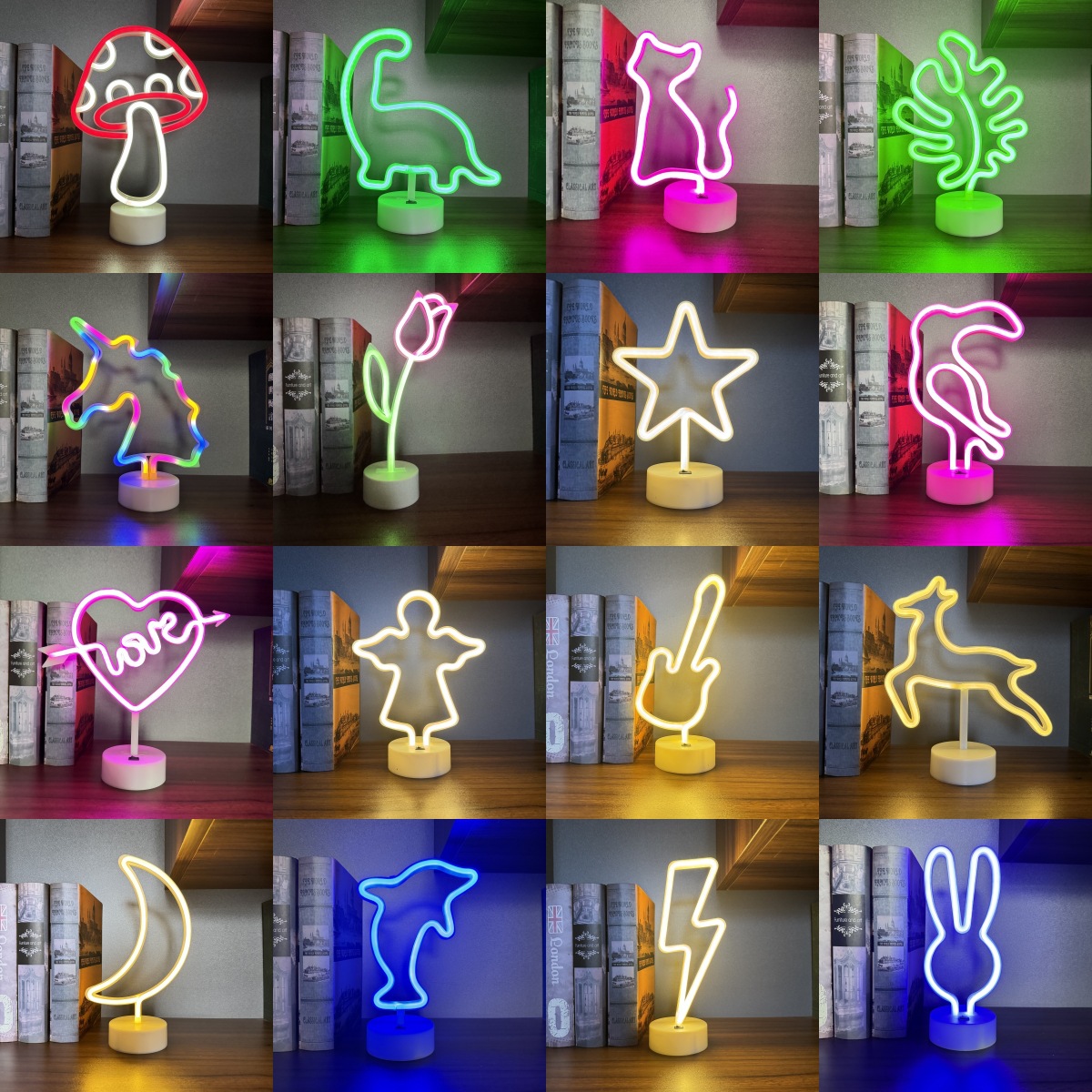 Neon Sign Party - مصباح نيون LED مع قاعدة متعددة