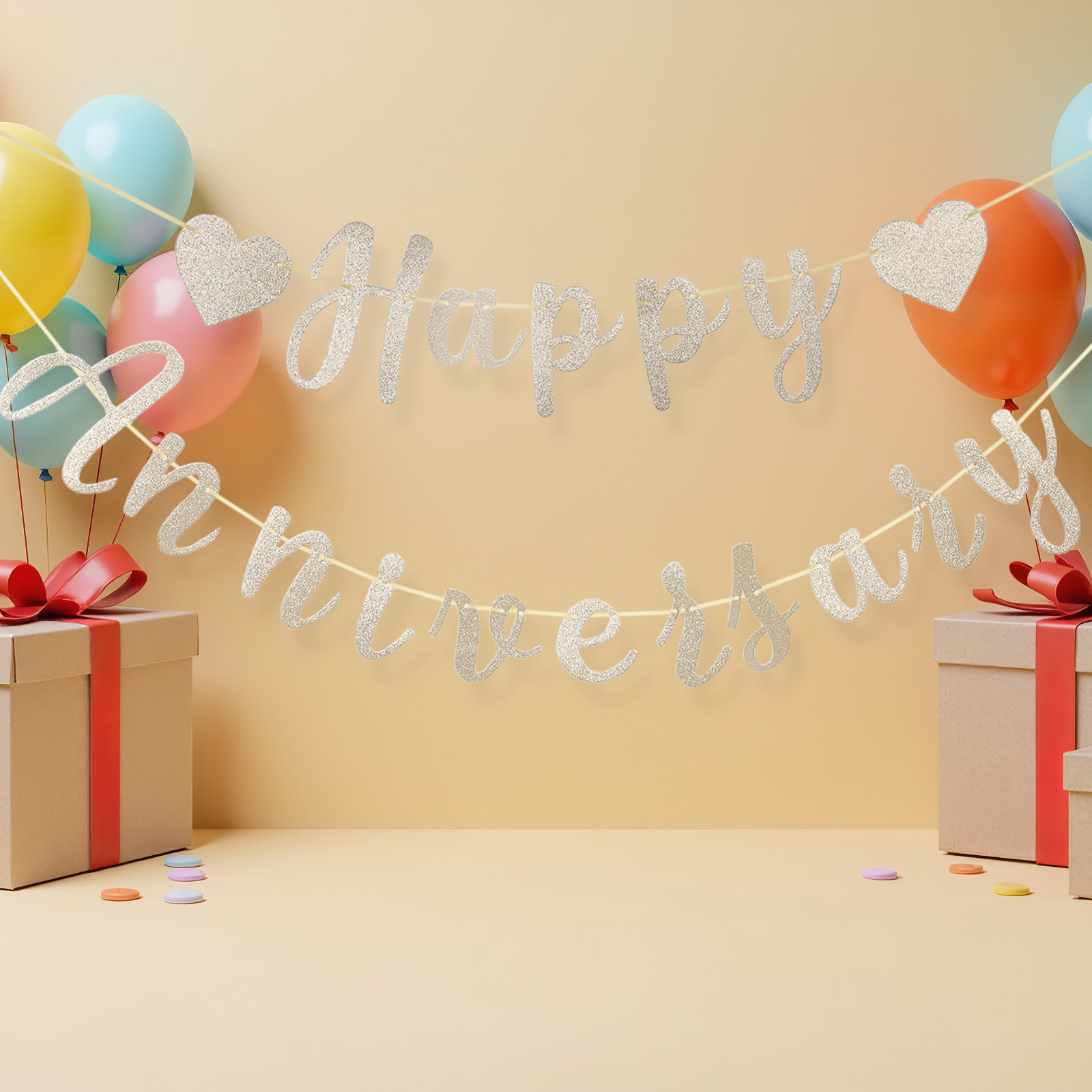 لافتة عيد ميلاد سعيدة مزينة با - مراجعة Party Banner Gold وسعره