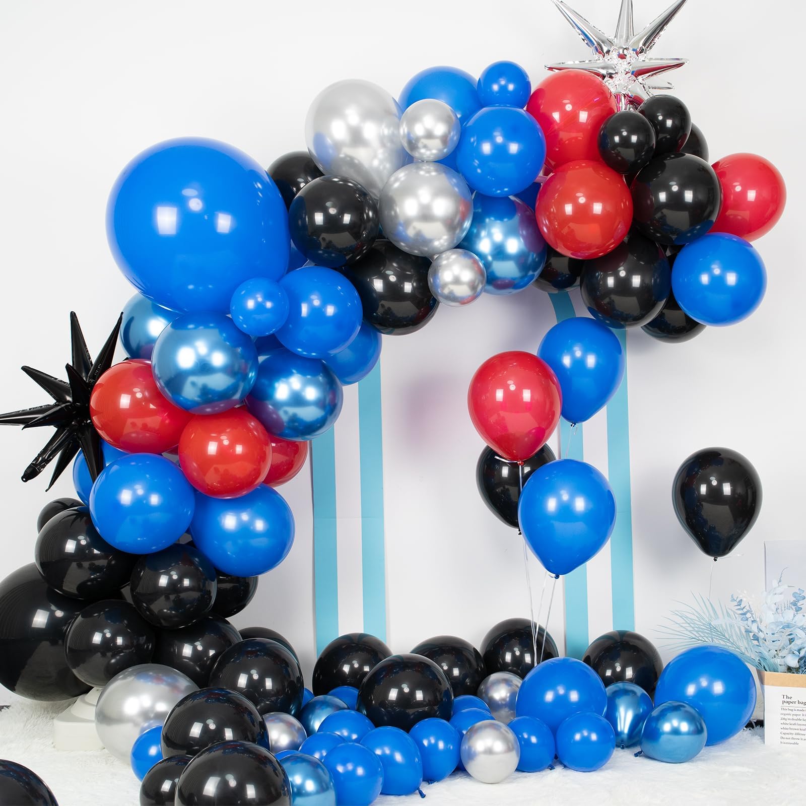 107 قطعة قوس بالون أزرق أحمر أ - مراجعة Balloon Arch Kit وسعره