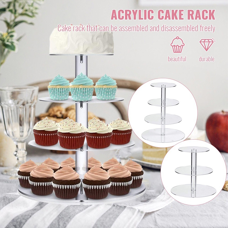 1 قطعة 3/4/5 الطبقة الاكريليك  - مراجعة Cupcake Stand Tier وسعره