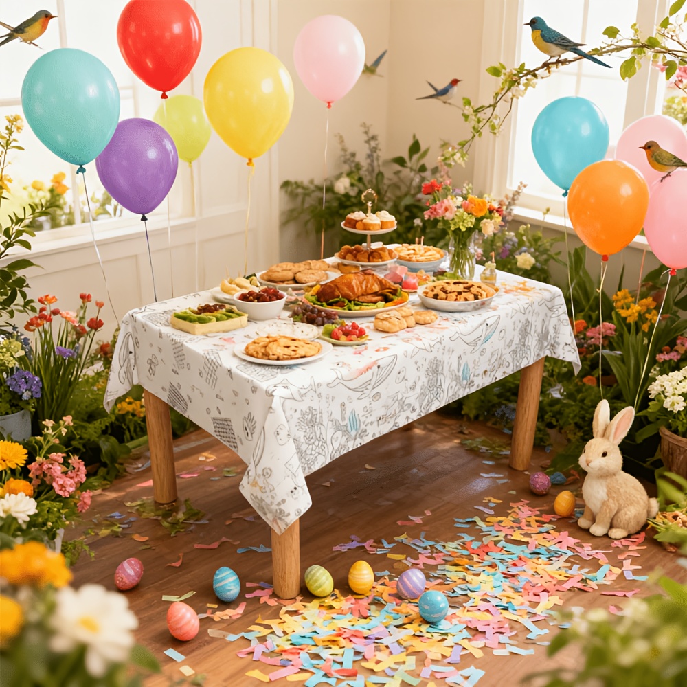 مفرش طاولة تلوين للأطفال قابل  - مراجعة Table Cloth Disposable وسعره