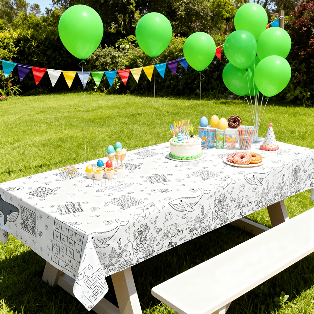مفرش طاولة تلوين للأطفال قابل  - مراجعة Table Cloth Disposable وسعره