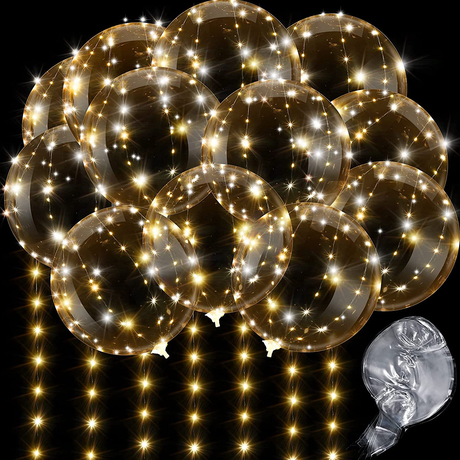 4 قطعة بالون Led مع بالونات بو - مراجعة Led Balloon Light وسعره