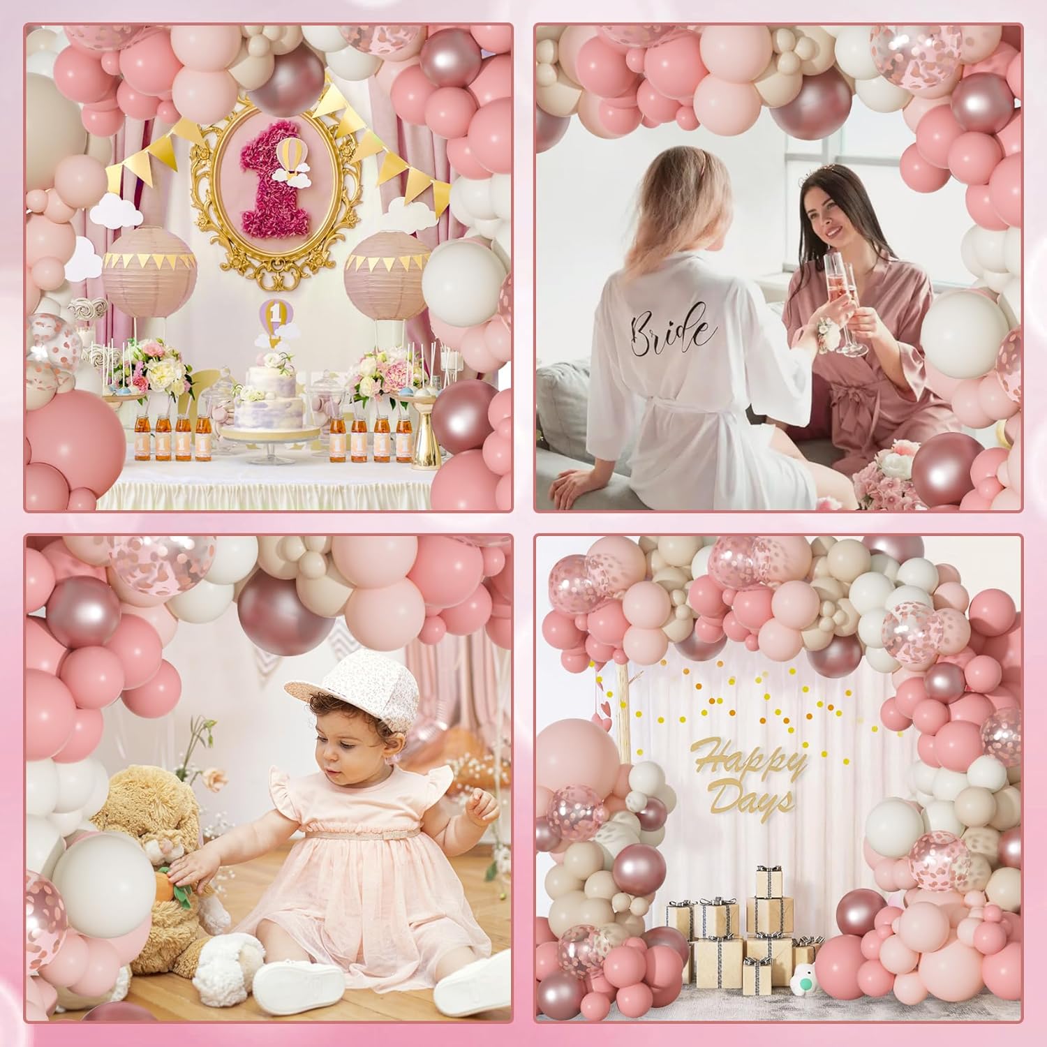 طقم قوس بالونات بوهو وردي مع ب - مراجعة Balloon Arch Kit وسعره