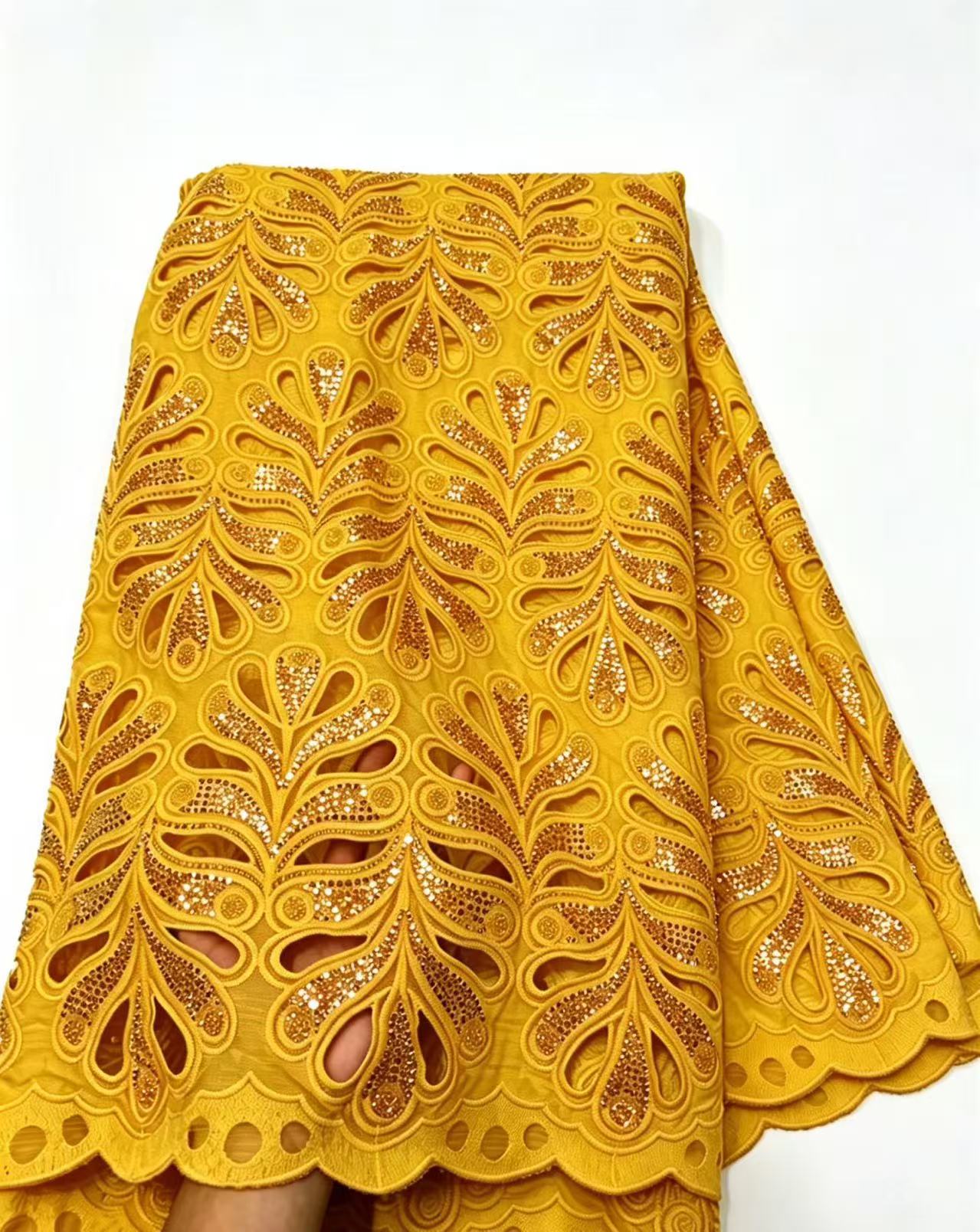 قماش دانتيل أفريقي نيجيري عالي - مراجعة Glitter Tablecloth وسعره
