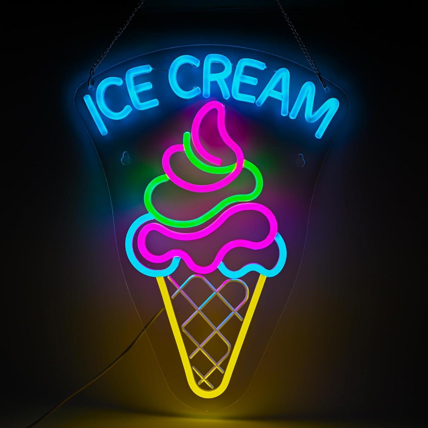 لافتة نيون على شكل آيس كريم قا - مراجعة Neon Sign Party وسعره