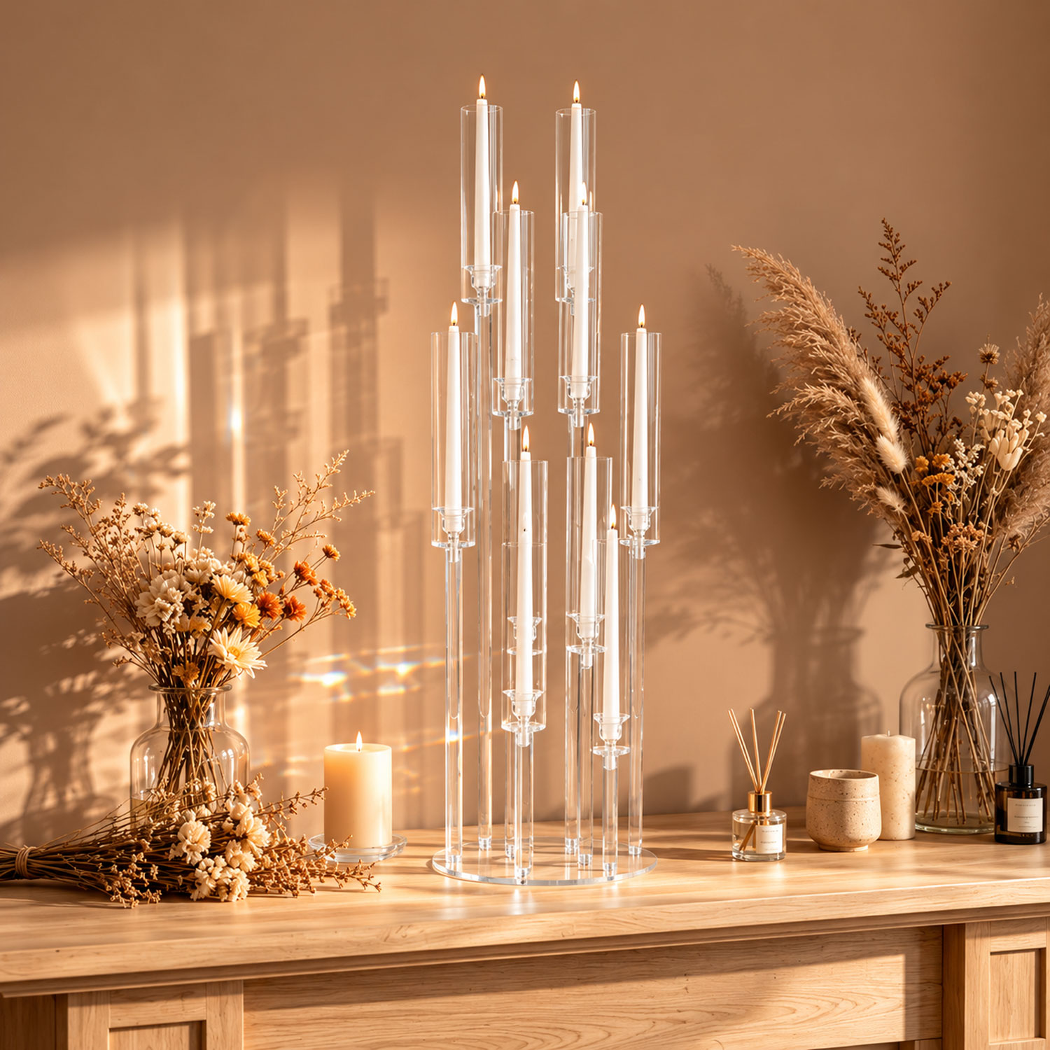 حامل شموع أكريليك بعشرة أذرع ب - مراجعة Centerpiece Stick وسعره