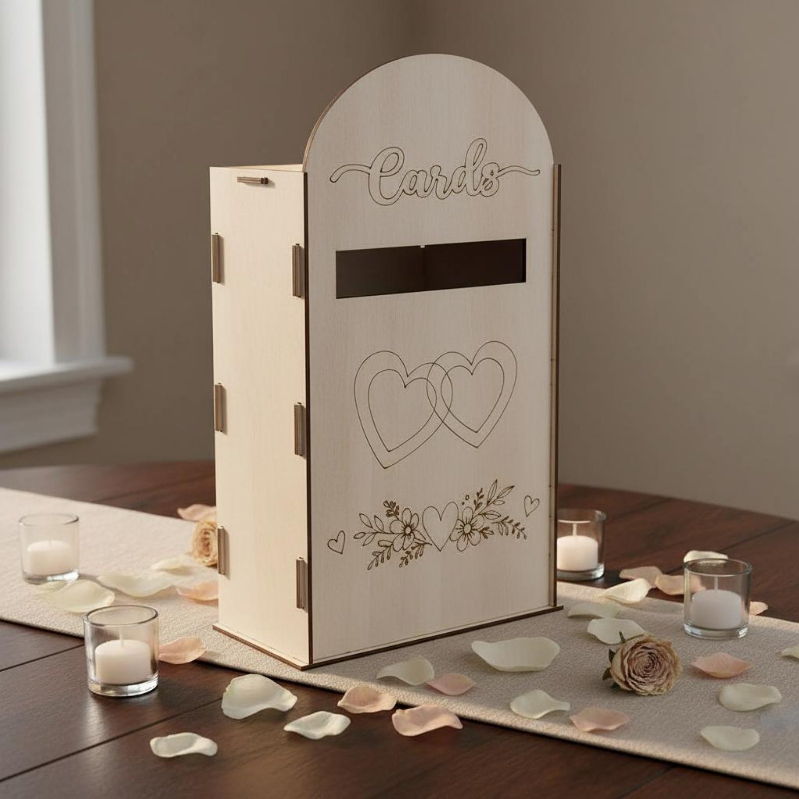 صندوق بطاقات زفاف خشبي بتصميم  - مراجعة Event Party Box وسعره