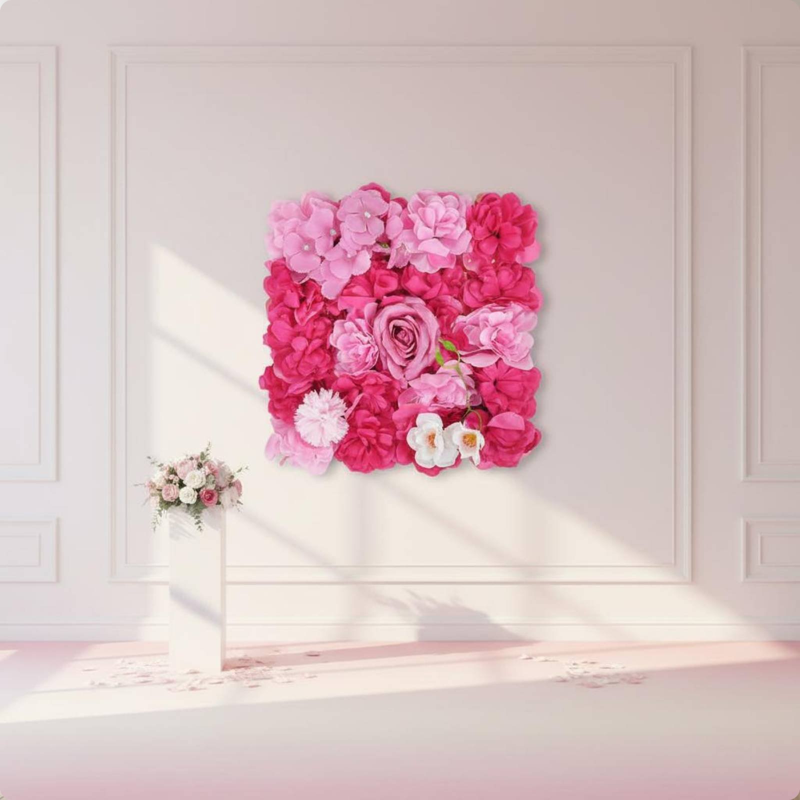 لوحة جدارية من الزهور الاصطناع - مراجعة Flower Wall Panel وسعره
