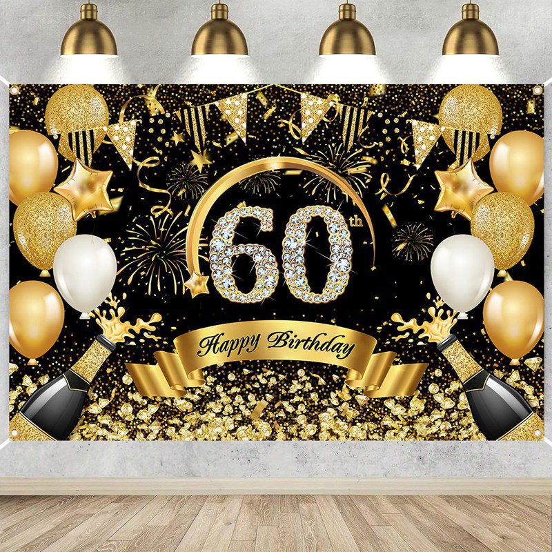 لافتات عيد ميلاد سعيدة 30th 40 - مراجعة Party Banner Gold وسعره