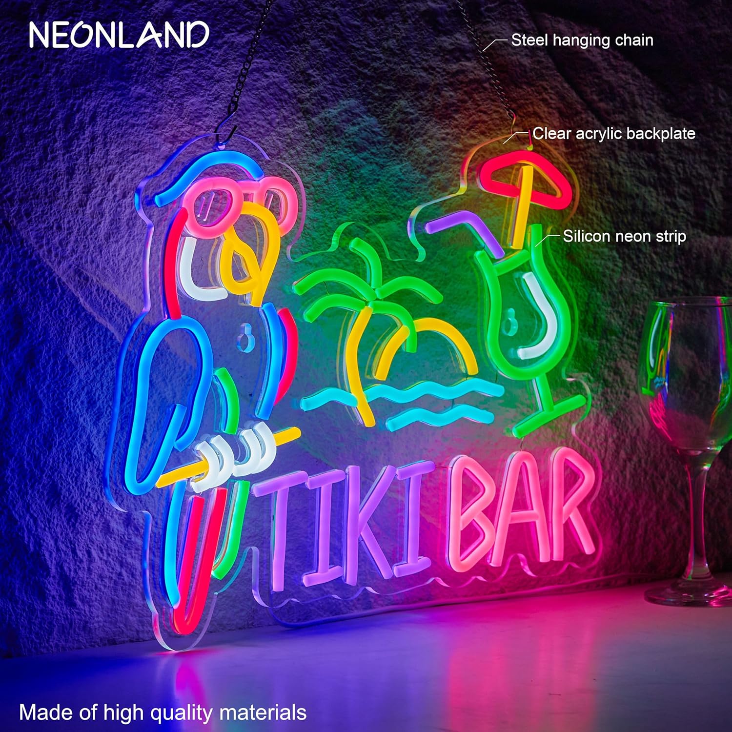 لافتة نيون على شكل ببغاء وشجرة - مراجعة Neon Sign Party وسعره