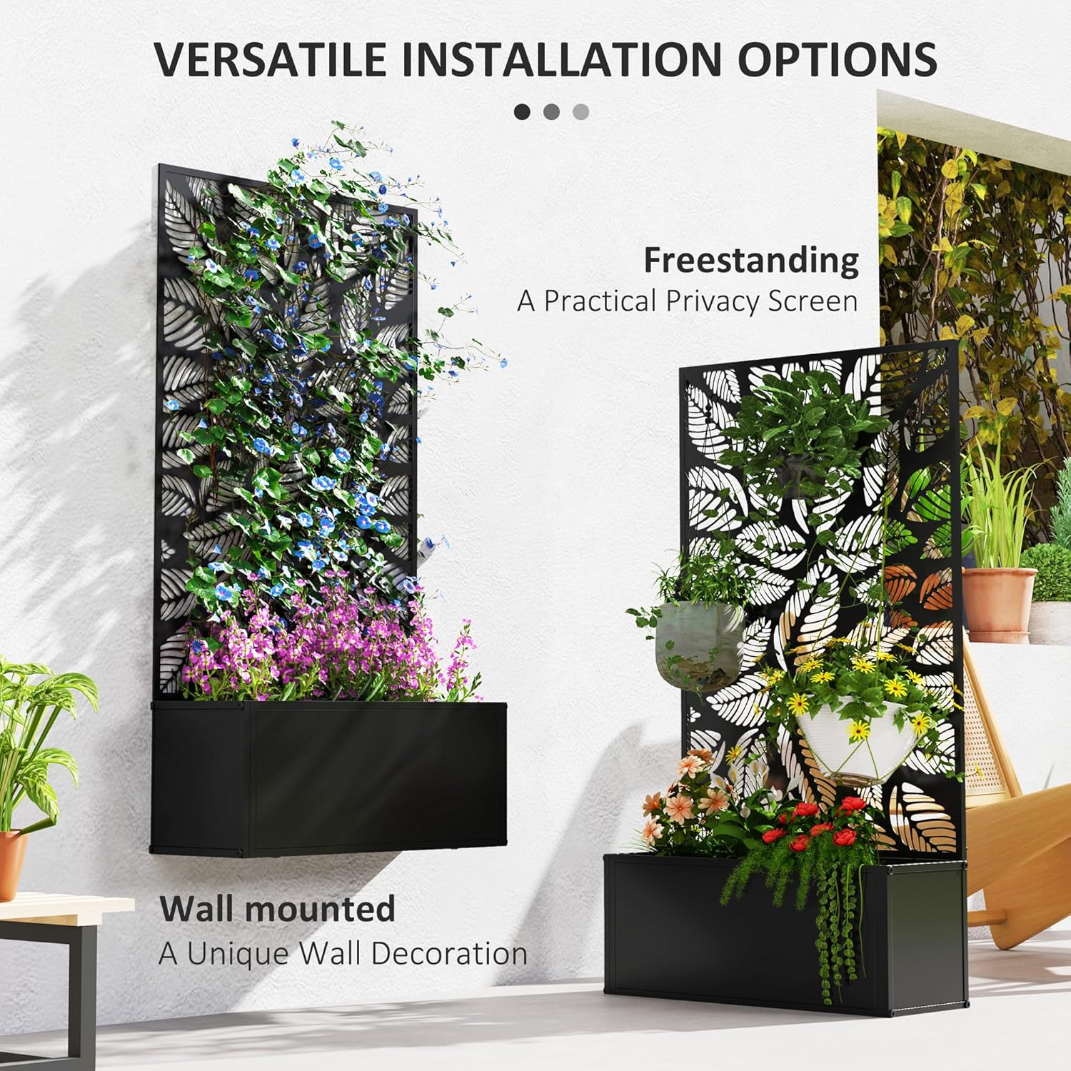 حوض زراعة معدني مرتفع مع شبكة  - مراجعة Flower Wall Panel وسعره