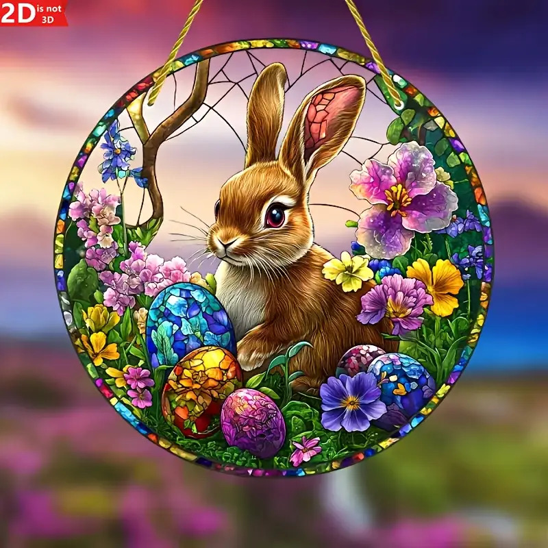 2 قطعة أرنب عيد الفصح الملون ا - مراجعة Flower Wall Panel وسعره