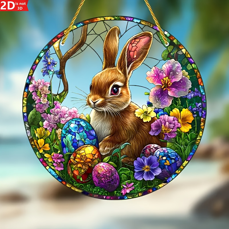 2 قطعة أرنب عيد الفصح الملون ا - مراجعة Flower Wall Panel وسعره