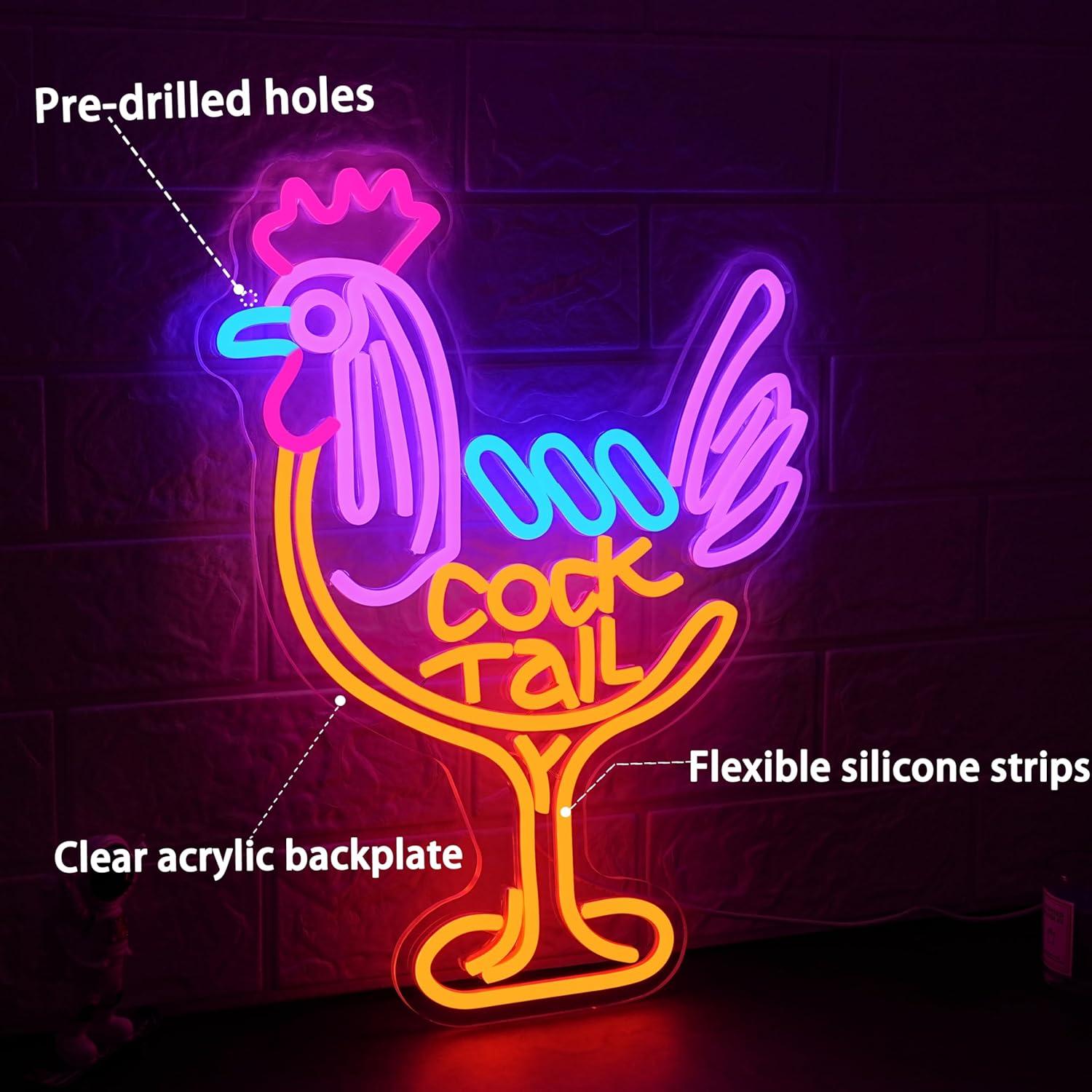 لافتة نيون على شكل كوكتيل، إضا - مراجعة Neon Sign Party وسعره