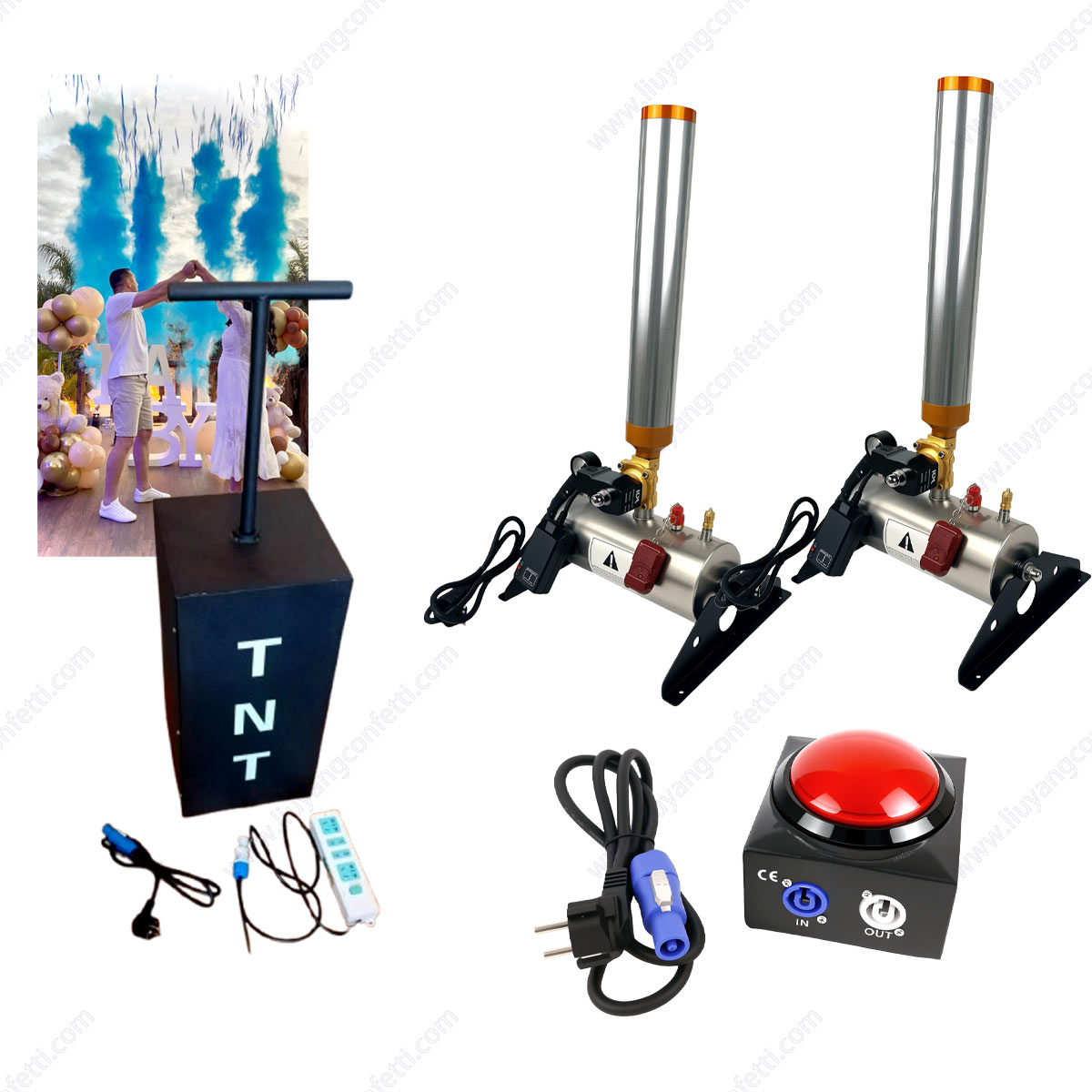 TNT الجنس تكشف مدفع كهربائي ال - مراجعة Confetti Cannon Tube وسعره