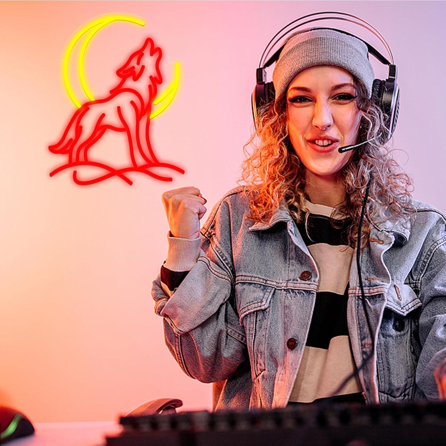 لافتة نيون على شكل ذئب يصرخ، إ - مراجعة Neon Sign Party وسعره